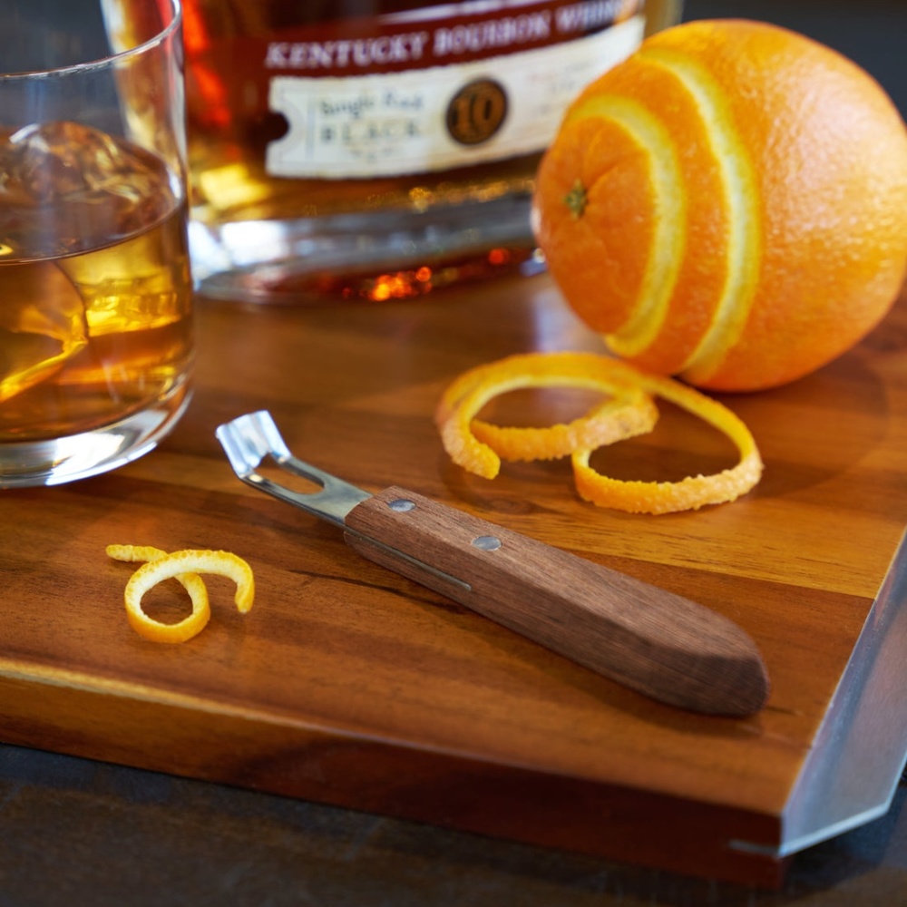 Professional Viski Channel Knife with Walnut Wood Handle